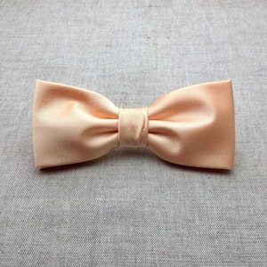 Mens Bow Tie, Peach Bow tie, Peach Champagne Satin BowTie, Bow Tie for Wedding, Bow tie for Groom & Groomsmen, Kid Baby Boy Bow Tie