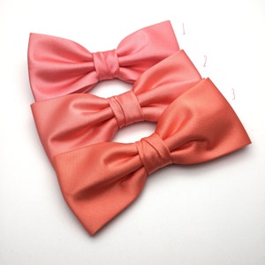 Men Bow Tie Coral Salmon Pink Bow Tie Satin Plain Solid - Etsy