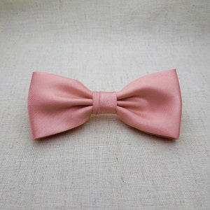 Dusky Pink Silk Bow tie, Dusty Pink Bow tie for Wedding, Dusty Pink tie, Mens Bowtie, Groomsmen BowTie, Groom Bow tie
