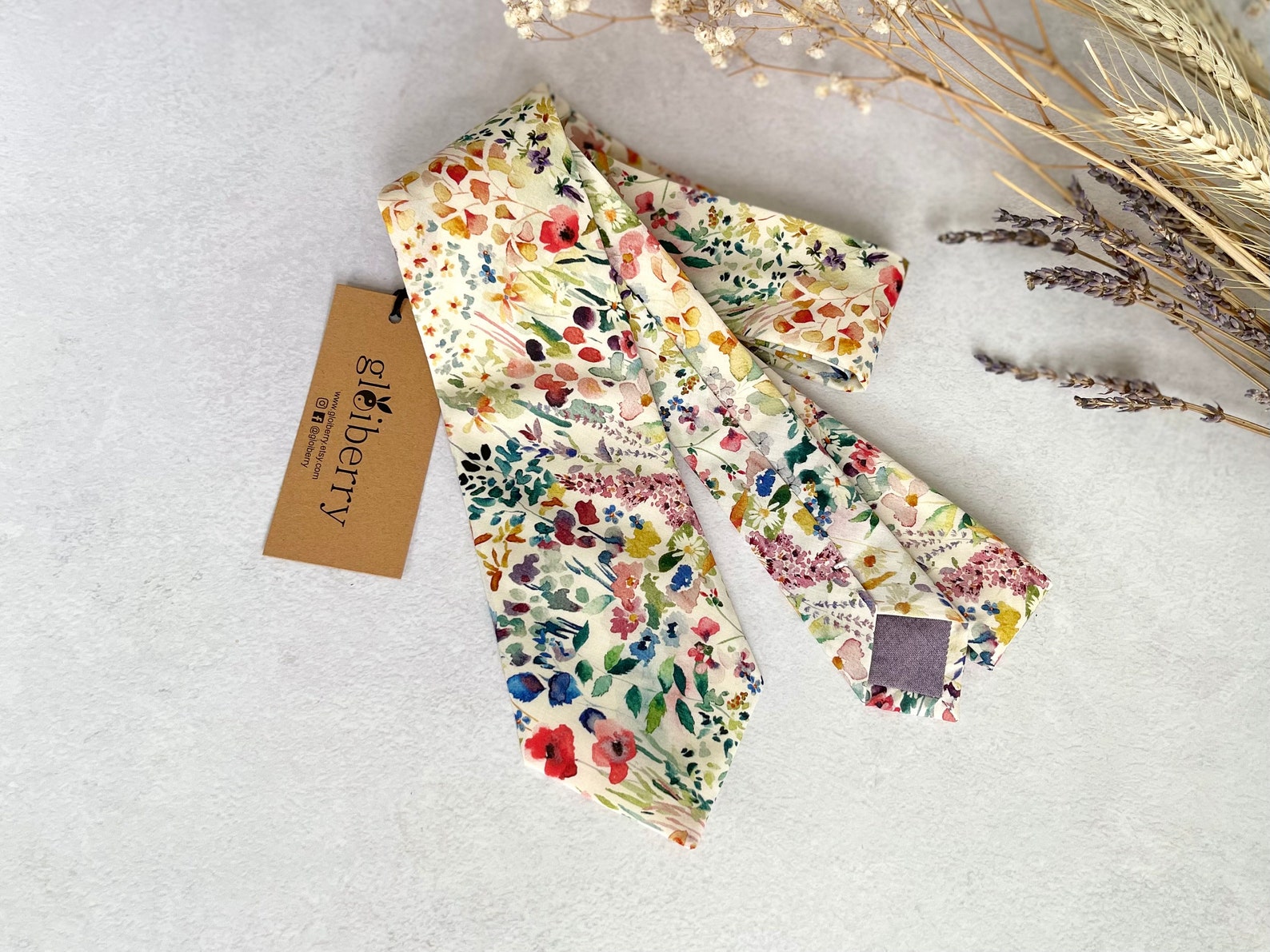 Floral Ties for Wedding Wildflower Necktie Spring & Summer Wedding Neck ...