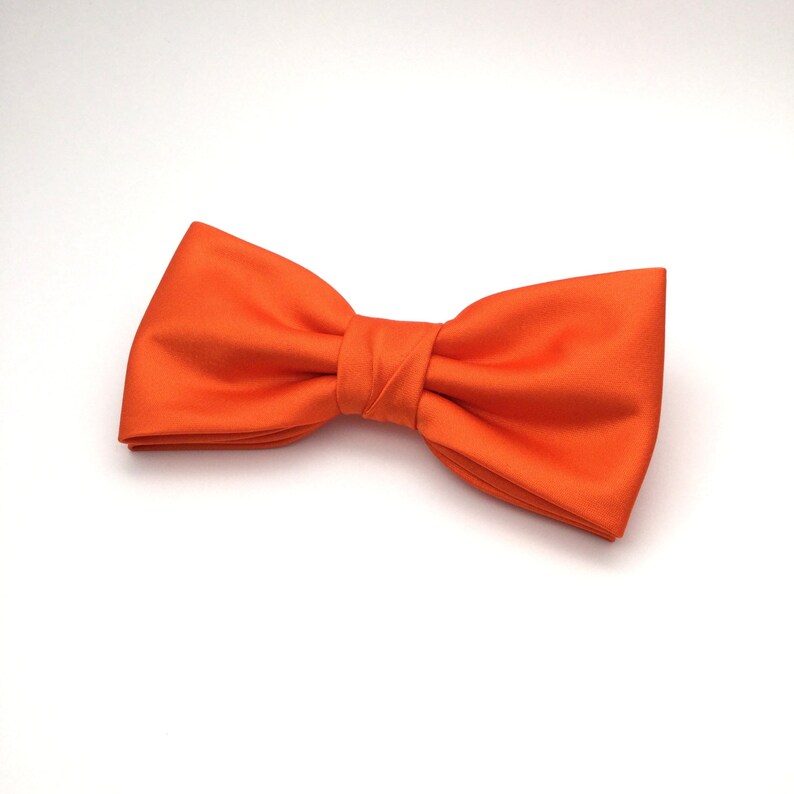 Men Bow Tie Tangelo Orange Bow Tie Satin Plain Solid Bowtie - Etsy UK