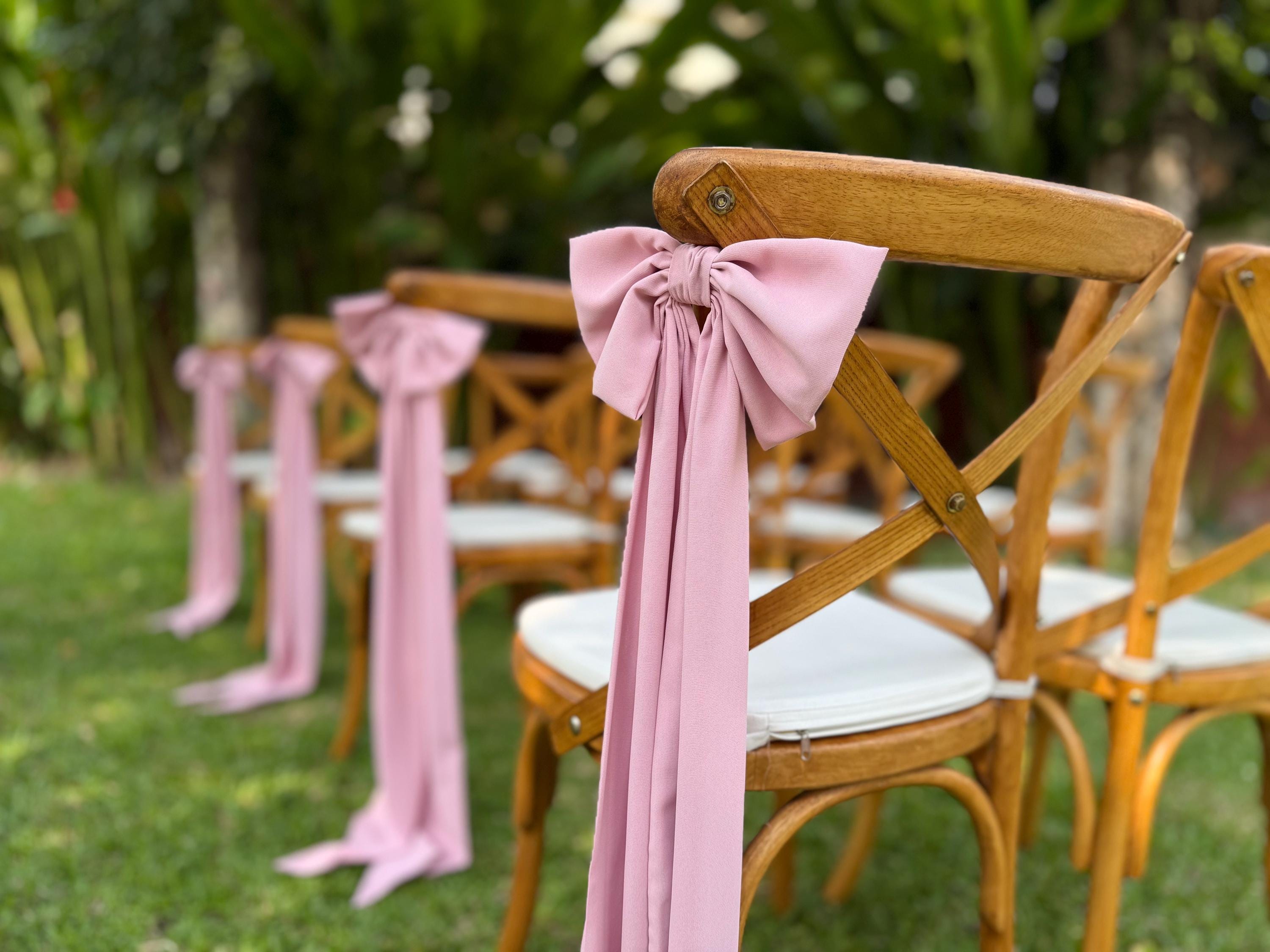KIEYTW Cravatta con fiocco per sedia in organza per la decorazione della sedia Evento di nozze Banchetto-cioccolato