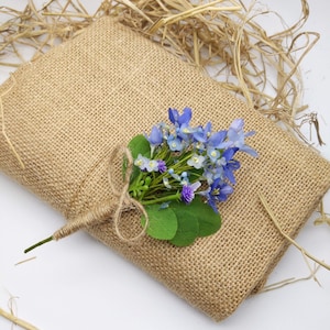 Dusty Blue Flower Buttonhole, Periwinkle Blue Boutonnières, Rustic Buttonhole for Groom & Groomsmen, Boutonnière for Prom, Flower Lapel Pin