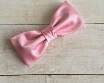 Dusky Pink Bow Tie, Dusty Pink Bow Tie, Solid Satin Bow Tie, Mens Bow Tie, Bow Tie for Wedding, Plain Bowtie, Baby Boy Bow Tie, Kid bowtie