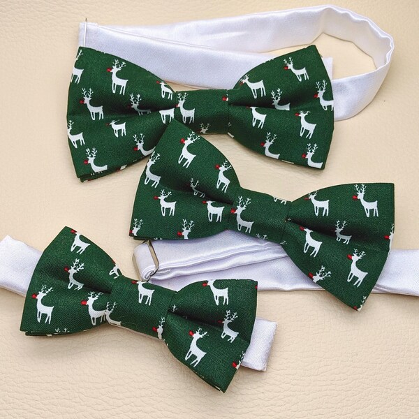 Christmas Reindeer Bow Etsy