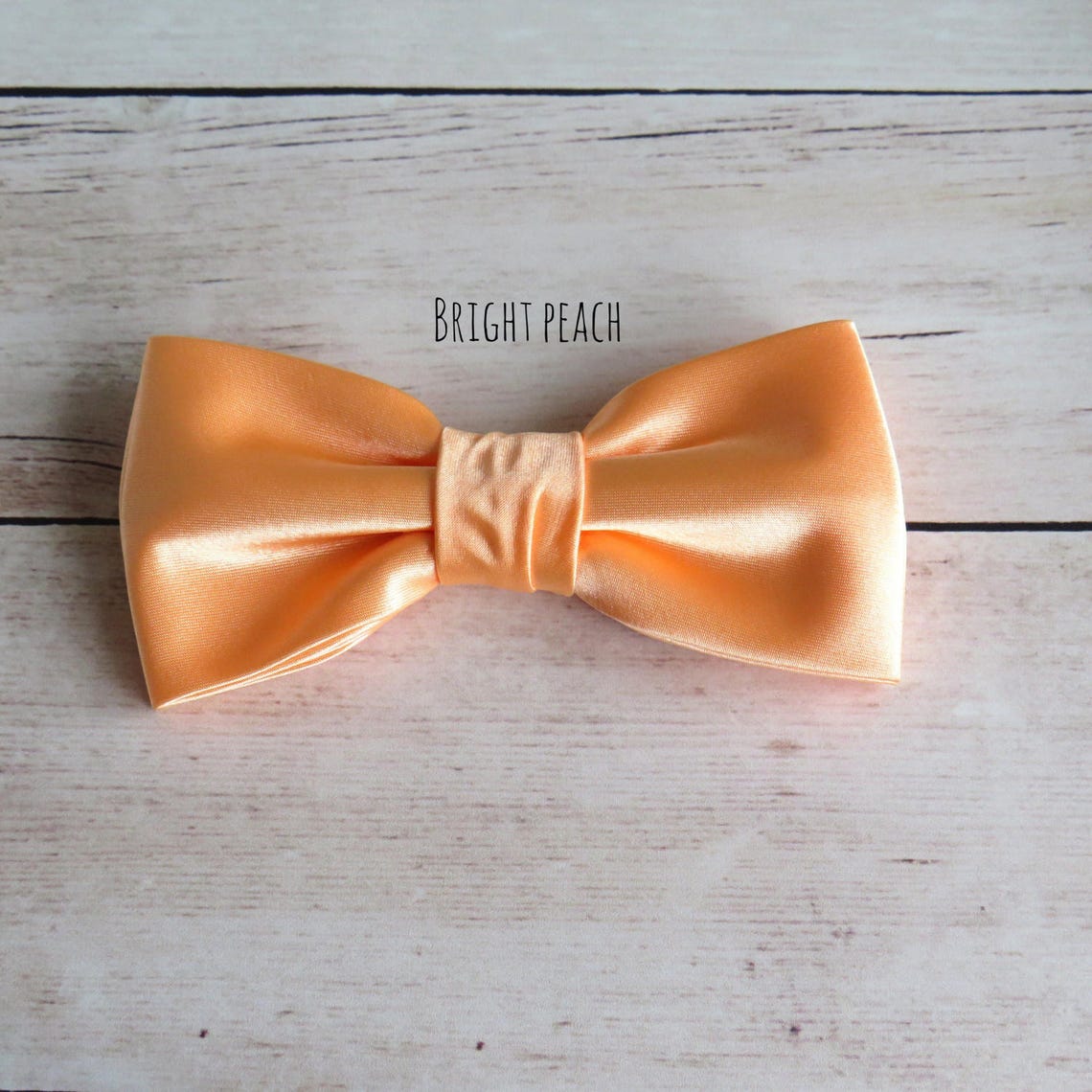 Mens Bow Tie Bright Peach Bow Tie Satin Solid Bowtie Bow Etsy