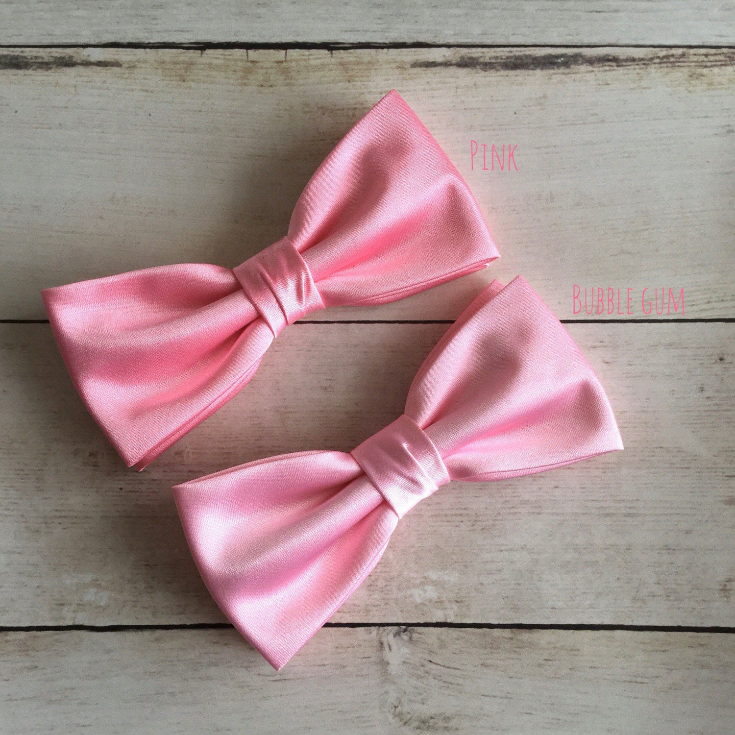 Bubble Gum Pink Bow Tie Solid Satin Bow Tie Mens Bow Tie Etsy