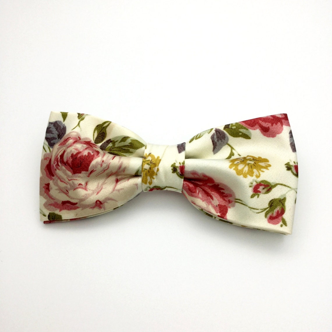 Rose Bow Tie Floral Bowtie Mens Bow Tie Pre Tied Bow Tie - Etsy