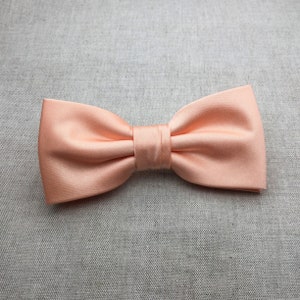 Mens Bow Tie, Dark Peach Bow tie, Peach Satin BowTie, Bow Tie for Wedding, Bow tie for Groom & Groomsmen, Kid Baby Boy Bow Tie