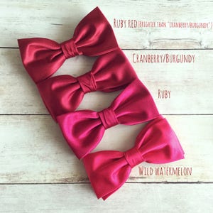 Ruby Red Bow Tie, Cranberry Bowtie, Burgundy Bow Tie, Wild Watermelon Mens Bow Tie, Bow Tie for Wedding, Solid Bowtie, Baby Boy Bow Tie
