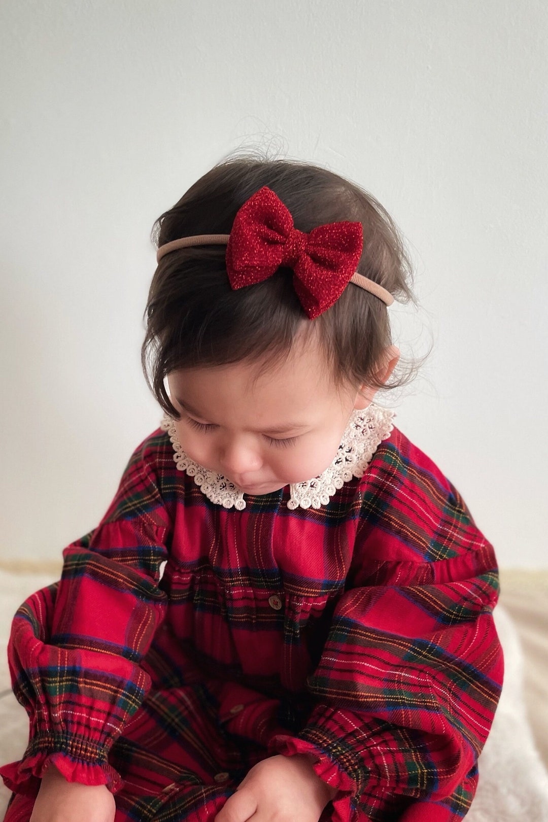 Bandeau pour femmes avec un motif à pois, un nœud souple et un cordon élastique, serre-tête, pin