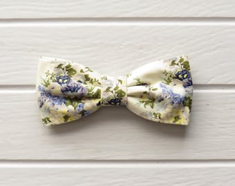 Bow ties for Spring Wedding, Bowtie for Men, Floral Cream Bow tie, Mens Floral Bowtie, Summer Wedding, Bow tie for Groom and Groomsmen