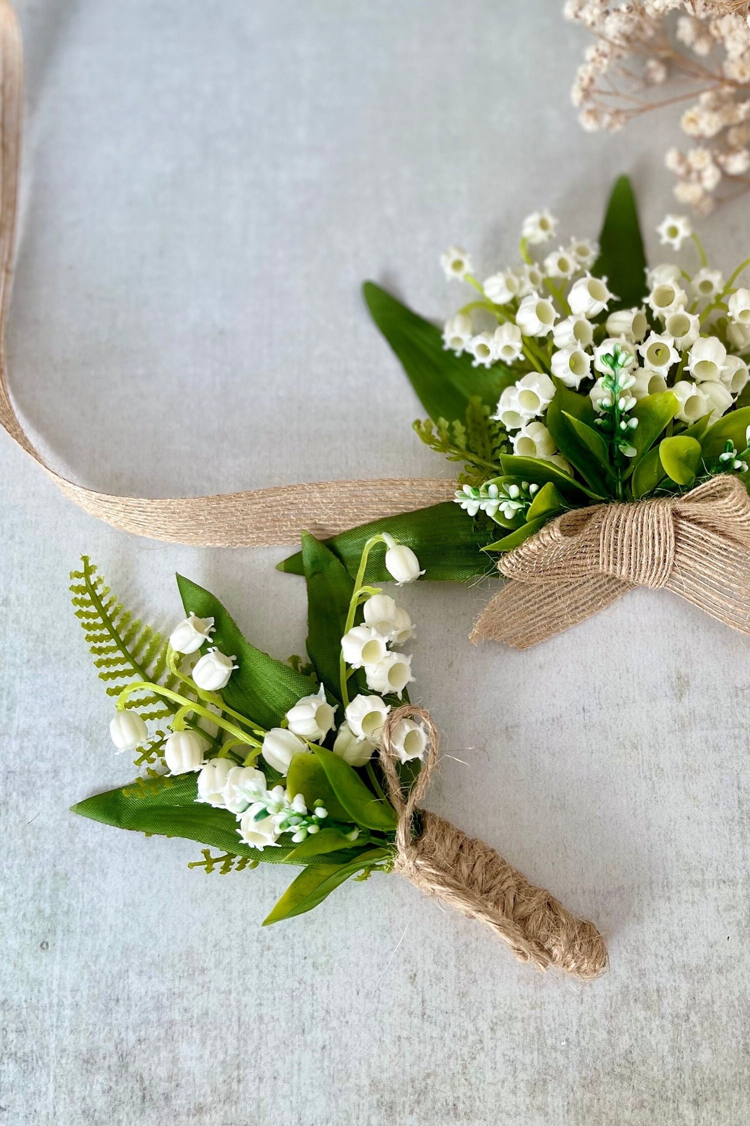 Lily of the valley wedding boquet + 4x lily of the valley buttonholes Lily of the valley wedding boquet + 4x lily of the valley buttonholes