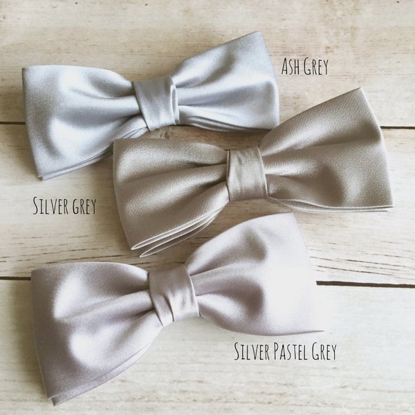 Nœud papillon en satin gris cendré, nœud papillon gris argenté, nœud papillon gris pastel, nœud papillon de mariage, nœud papillon Groom Groomsmen, nœud papillon homme, nœud papillon enfant