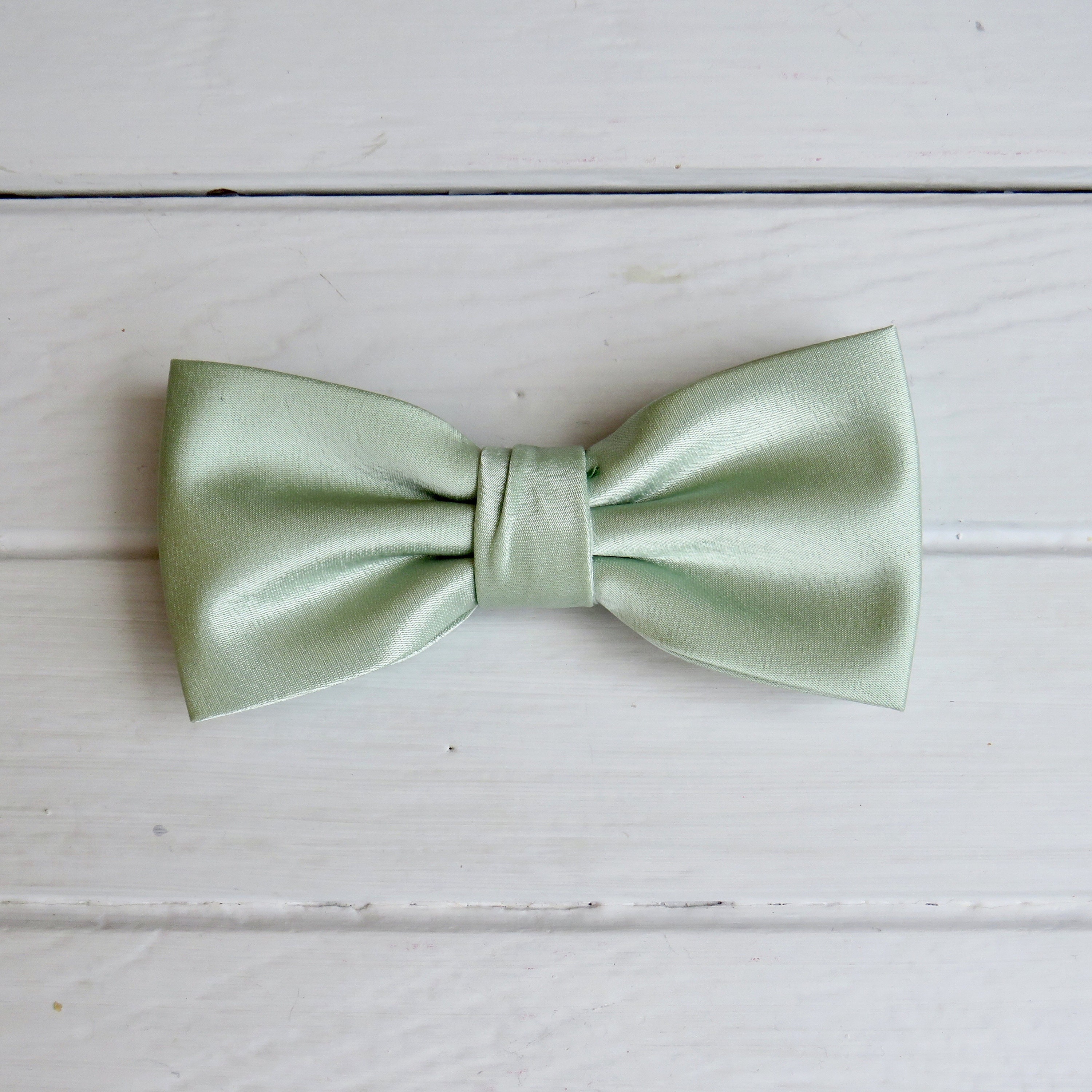 Sage Green Bow Tie Sage Satin Bow Tie Mens Bow Tie Solid Etsy
