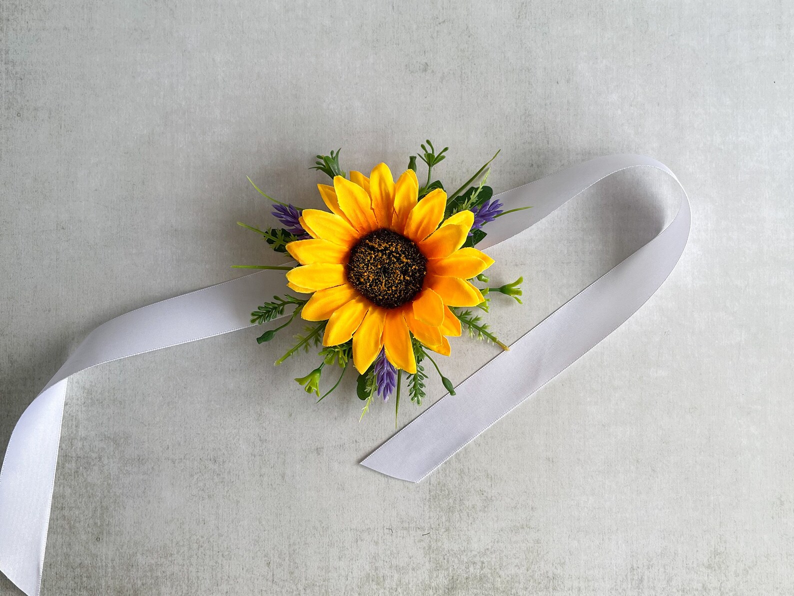Big Sunflower Wrist Corsage Rustic Sunflower Boutonnières Etsy