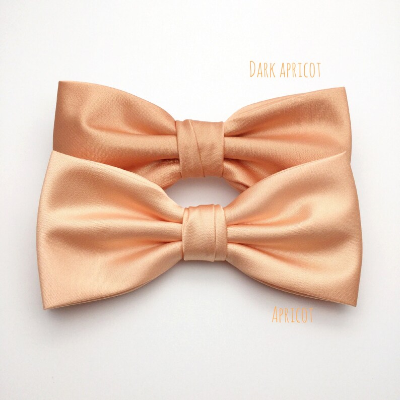 Mens Bow Tie Dark Apricot Bow Tie Satin Plain Solid Bowtie Etsy UK