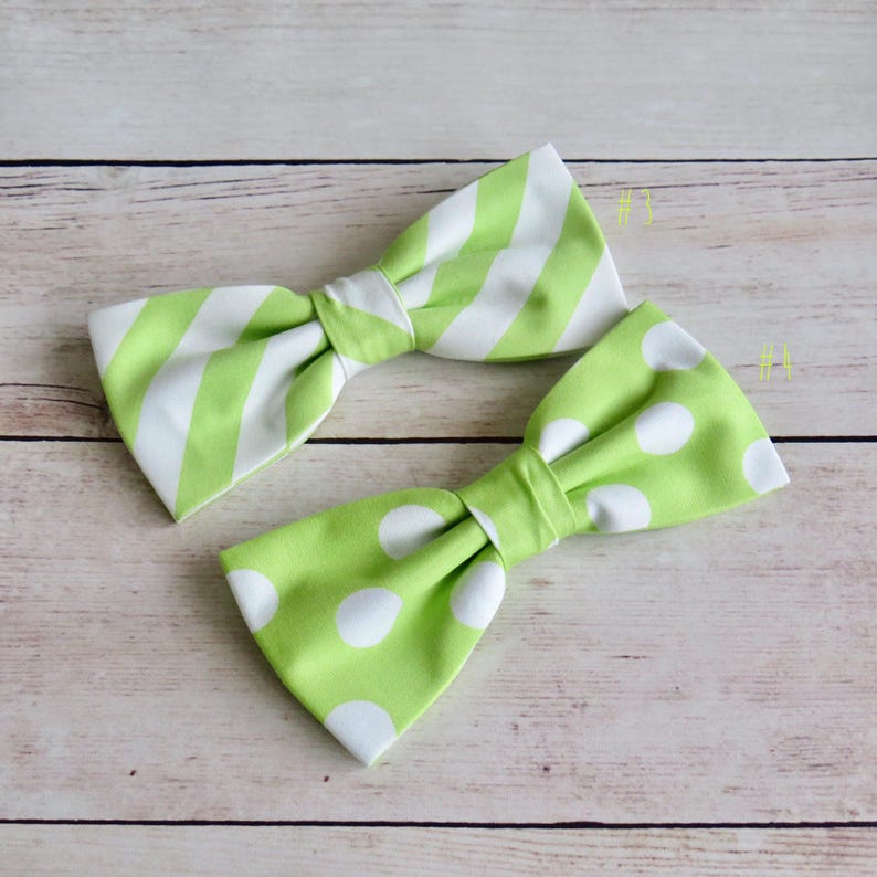 Lime Green Mens Bow Tie Stripy Bow Tie Checked Bow Tie Etsy
