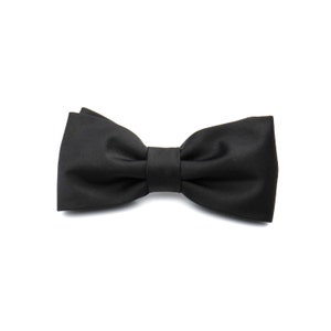 Mens Bow Tie | Black Bow tie | Plain Solid BowTie | Wedding Bow Tie | Groom Groomsmen Bow Tie Men Boy Kid Baby Shower Bow tie Gift for him