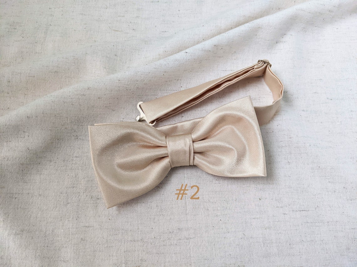 champagne coloured bow tie