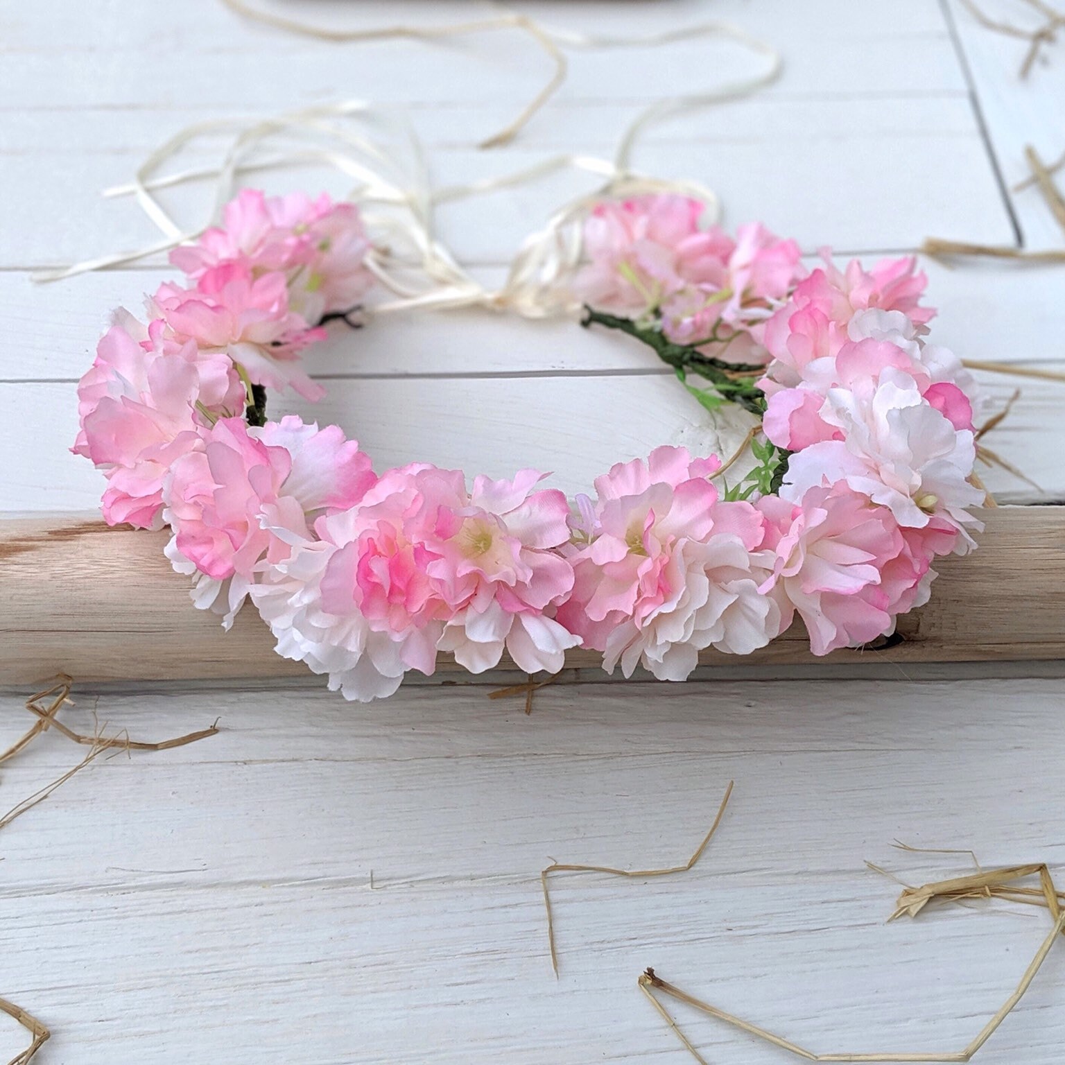 Pink Flower Crown Bridal Flower Crown Pink Flower Wreath for Etsy