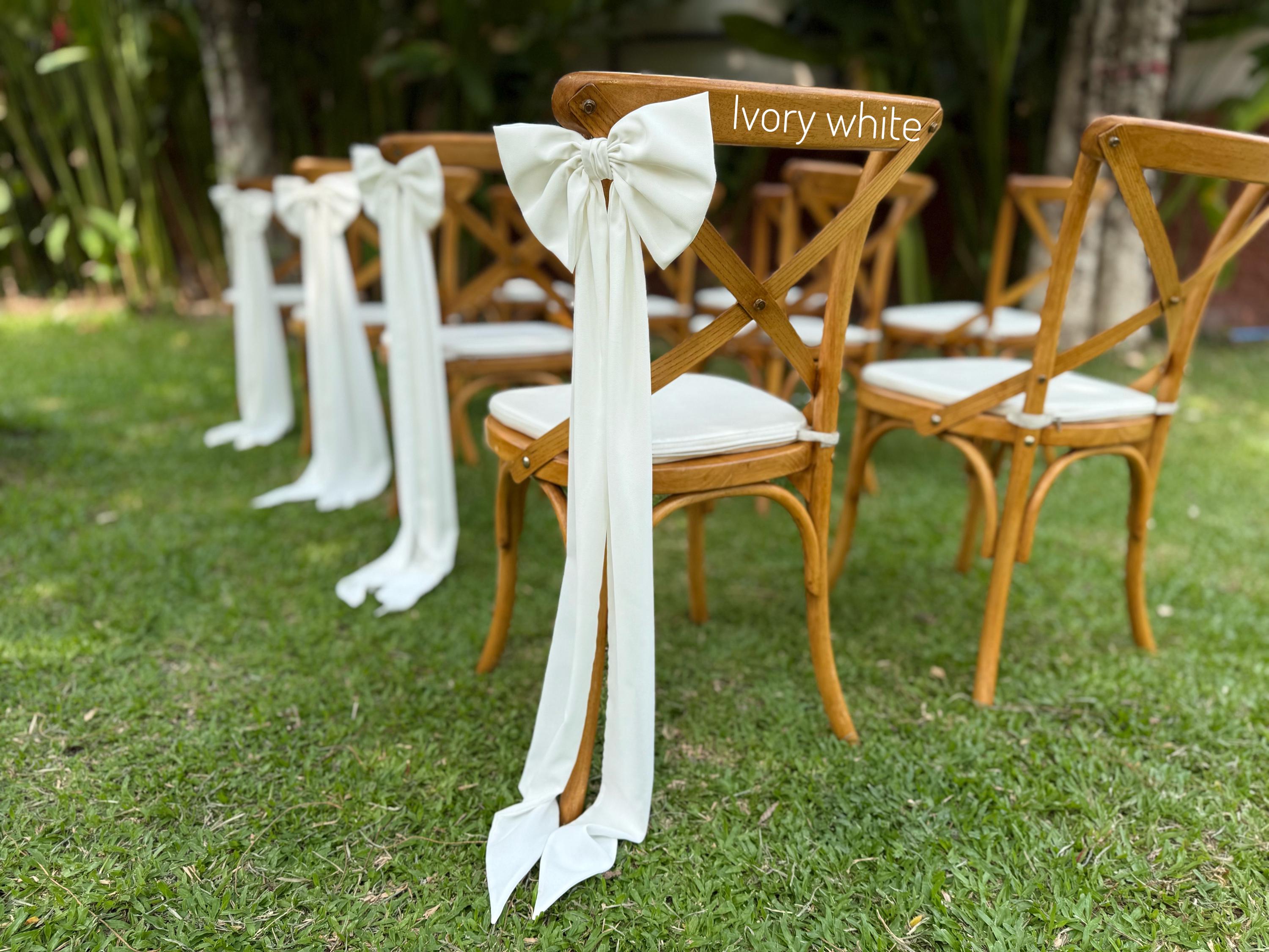 Fiocchi Decorativi Per Sedie Da Matrimonio, 24 Pezzi, 80 Cm, In Tulle Con Strass Oro, Per Corridoio E Cerimonie - 4