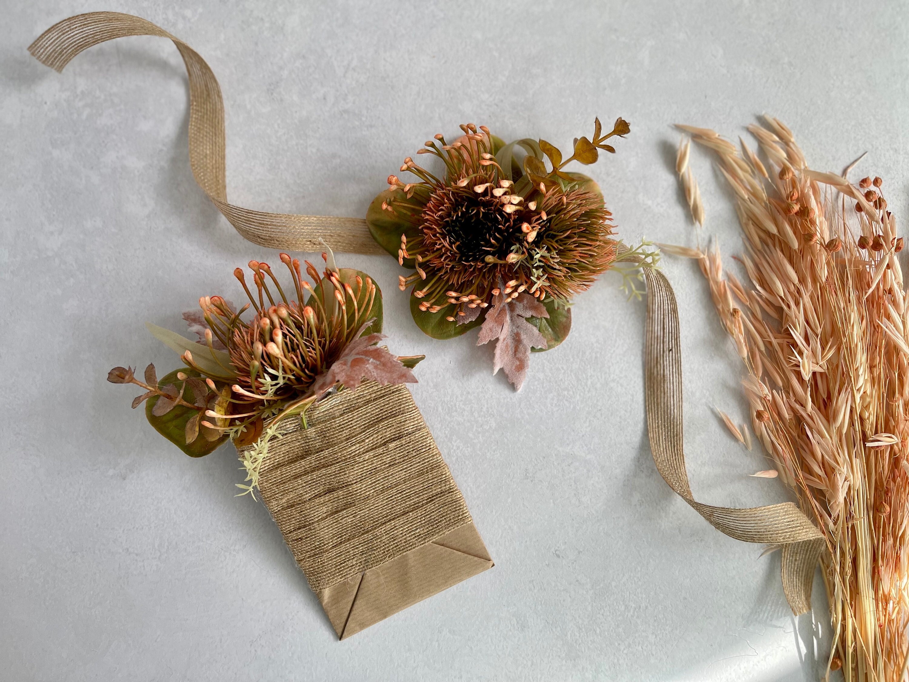 Rust Pocket Boutonniere and Corsage Set Autumn Rustic Wedding Buttonhole Flower Pocket Square for Prom Rust Wrist Corsage for Bridesmaid