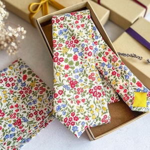 Gift for Him, Liberty of London Necktie, Lilibet Tana Lawn Cotton Tie, Father’s Day Gift, Premium Necktie, Floral Necktie for Husband