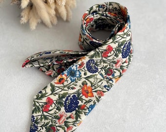 Wildflower Ties for Wedding Botanical Flower Necktie Summer Wedding Neck Tie Groom Groomsmen Floral Tie and Pocket Square