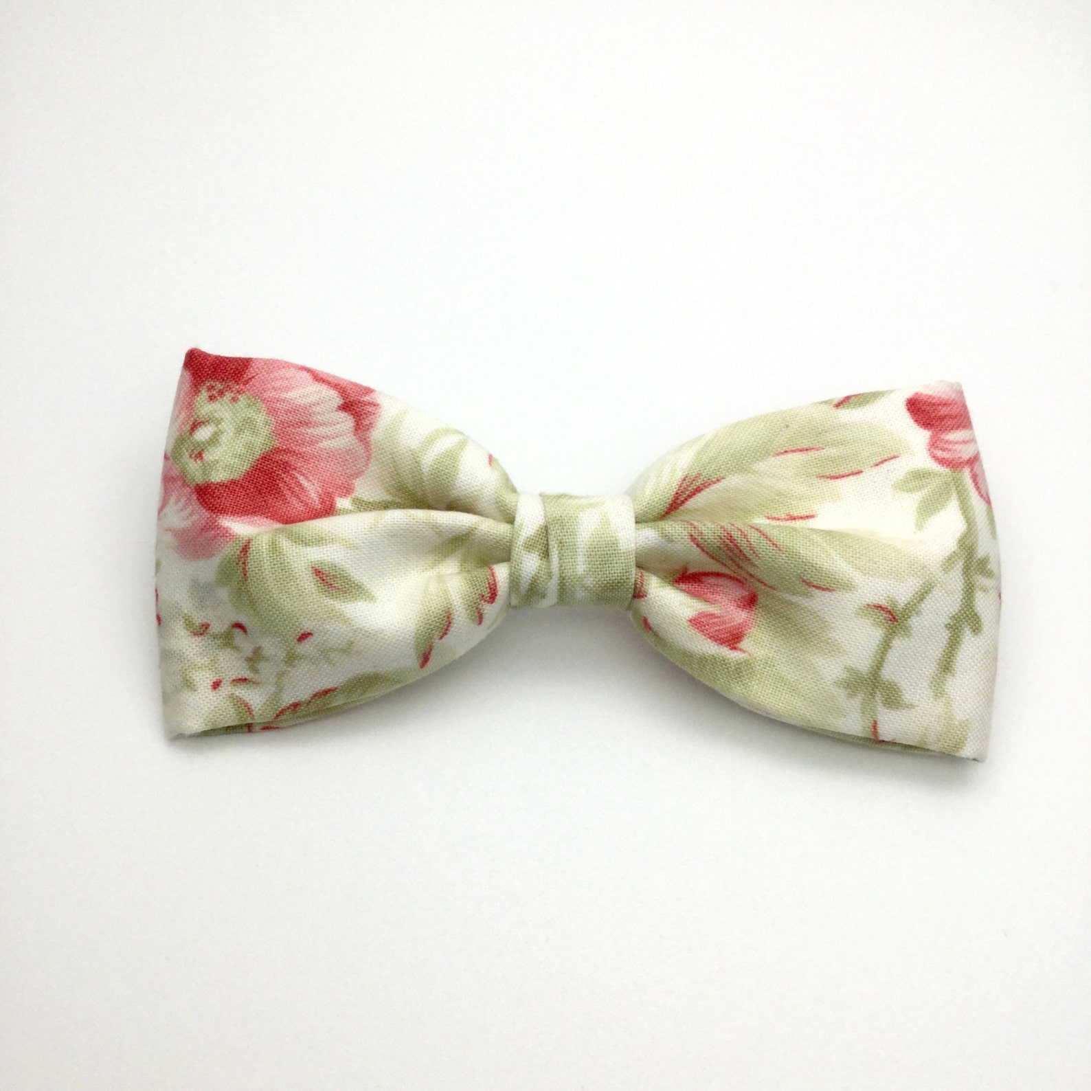 Floral Mens Bow tie Off White Bow tie Cotton Bowtie Pre tied Etsy