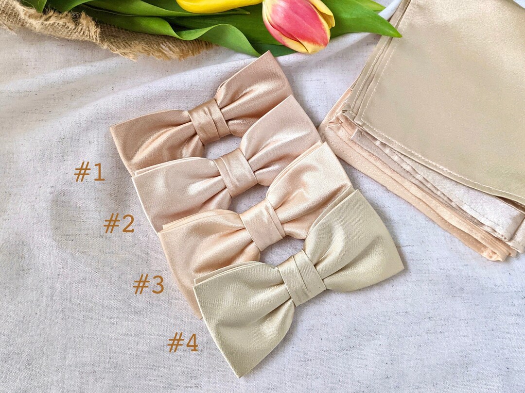 champagne coloured bow tie