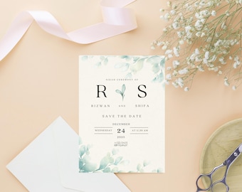 Elegant Muslim Wedding Invitation: Editable Nikkah Canva Template (Digital and Video Invite Templates)