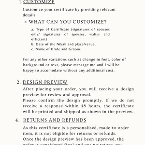 Certificado de matrimonio floral vintage / Certificado de matrimonio islámico / Elegante recuerdo A4 / Certificado de matrimonio enmarcado imagen 5