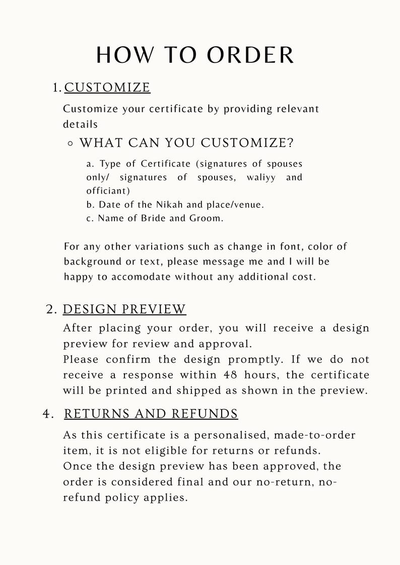 Certificado de matrimonio floral vintage / Certificado de matrimonio islámico / Elegante recuerdo A4 / Certificado de matrimonio enmarcado imagen 5