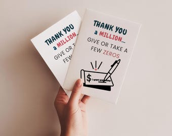 Tarjeta de agradecimiento, tarjeta de agradecimiento humorística para amigos o compañeros de trabajo, tarjeta ingeniosa, tarjeta de agradecimiento, tarjeta de agradecimiento divertida.