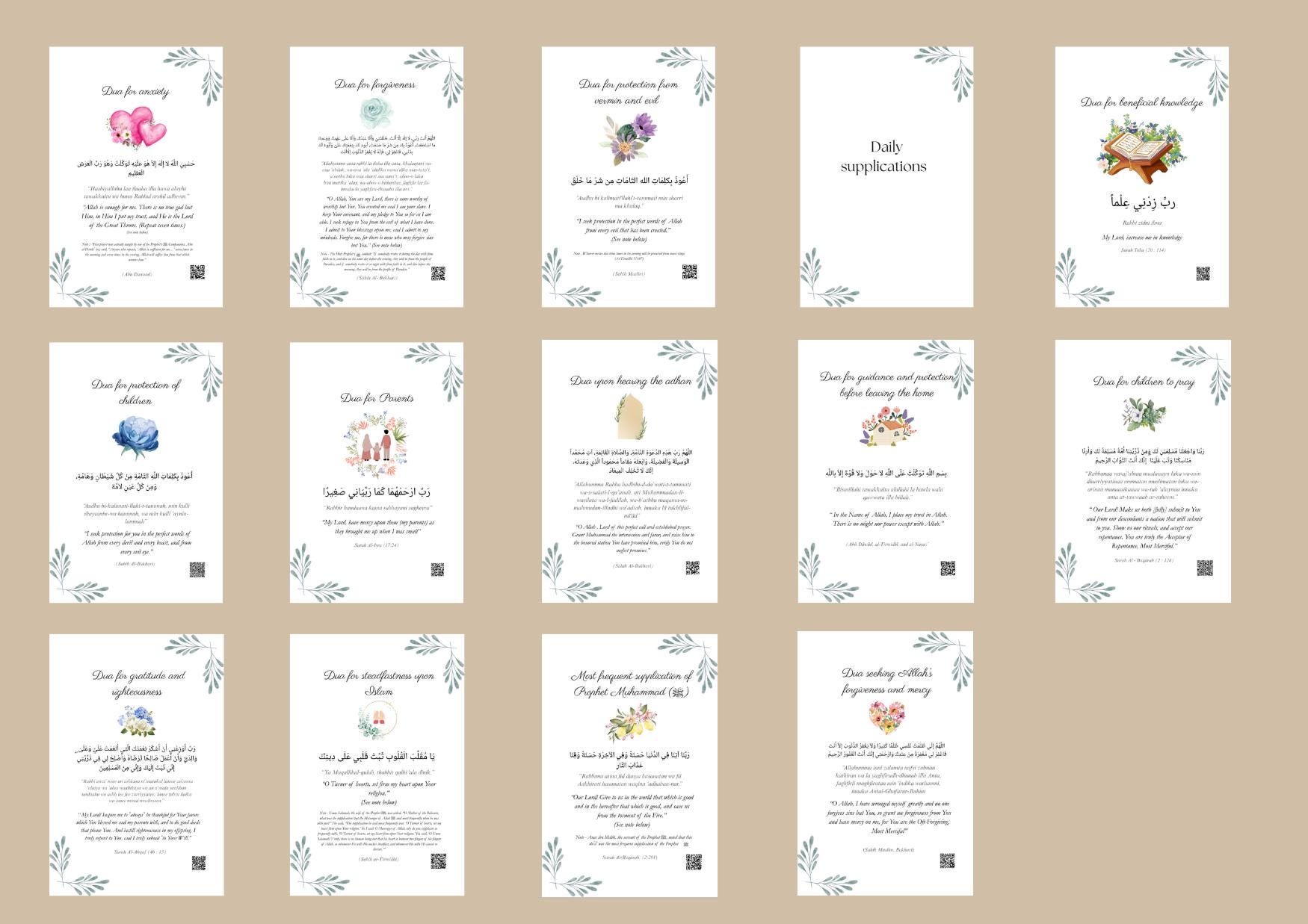 Printable Hadiths 30 Printable Dua Cards: Quran & Hadith Supplications (PDF Downloadable ...