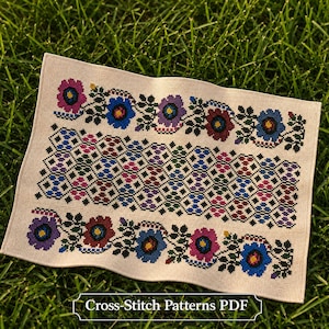 Ukraine Cross Stitch Border — Ukrainian Ornament Simple Pattern PDF — Easy Small Folk Embroidery Design