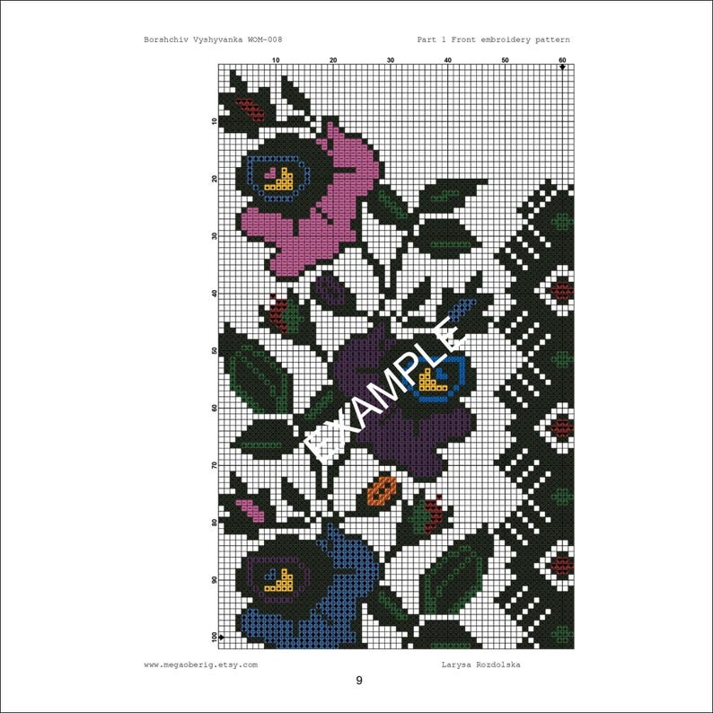 Floral Cross Stitch Pattern PDF for Vyshyvanka Women — Ukrainian ...