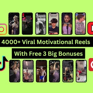 Motivational Instagram Viral Reels with 3 Big Bonuses YouTube Shorts Tiktok Video IG Viral Video, MRR/PLR Dfy Content Instant Downloads
