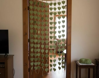 Heart Leaf Crochet Curtain Pattern PDF, String of Hearts Crochet Garland, Window Door Decor, Instant Download