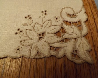 Dresser Runner With Madeira Embroidery