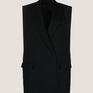 Wool Black Vest: Sleeveless 1920s Style Jacket - Etsy