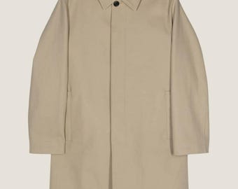 Men's Lightweight Cotton Trench Coat - Beige Summer Outerwear