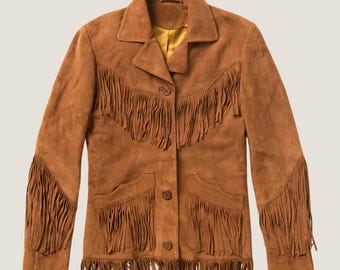 Brown Suede Fringe Jacket – Women's Handmade Western Coat