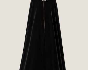 Black Velvet Hooded Cloak - Gothic Renaissance Cape