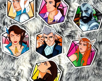 The Legend of Vox Machina Stickers (Critical Role) - Vax, Vex, Percy, Scanlan, Grog, Pike, Keyleth