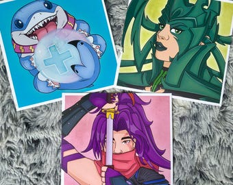 Rivals Square Print Portraits (Hela, Psylocke, Jeff The Landshark)
