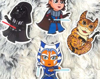 Vader, Anakin, Ahsoka and Loth-Cat Stickers