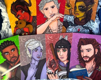 Baldur's Gate 3 A5 Portrait Prints: Astarion, Karlach, Wyll, Shadowheart, Laezel, Gale, Minthara
