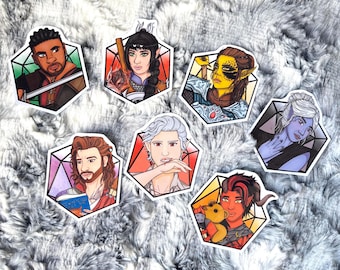 Baldur's Gate 3 Companion Stickers - Astarion, Wyll, Gale, Shadowheart, Karlach, Minthara, Laezel